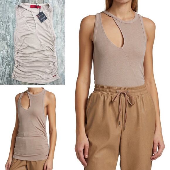 n:philanthropy NWT Marlin Cut-Out Tank in Tan Sz L - Picture 2 of 2
